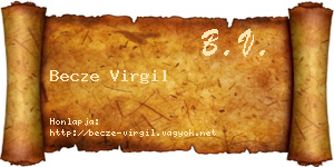 Becze Virgil névjegykártya